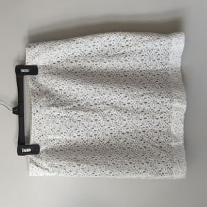 LOFT Cream Floral Lace Pencil Skirt